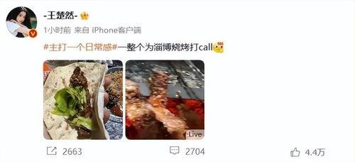 淄博烧烤明星微博,明星微博助力美食走红